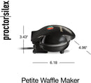 Proctor Silex Mini Waffle Maker Machine with 4” Round Non-stick Grids, Make Personalized Individual Breakfast Chaffles and Hashbrowns, Compact, Black (26100)