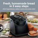 Hamilton Beach Bread Maker Machine, Digital, Programmable, 12 Settings + Gluten Free, Dishwasher Safe Pan + Kneading Paddle, 2 lb Capacity, Black (29882)