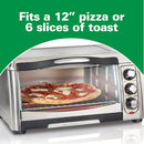 Hamilton Beach Air Fryer Countertop Toaster Oven with Large Capacity, Fits 6 Slices or 12” Pizza, 4 Cooking Functions for Convection, Bake, Broil, Easy Access, Sure-Crisp, Stainless Steel (31323)