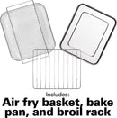 Hamilton Beach Air Fryer Countertop Toaster Oven with Large Capacity, Fits 6 Slices or 12” Pizza, 4 Cooking Functions for Convection, Bake, Broil, Easy Access, Sure-Crisp, Stainless Steel (31323)