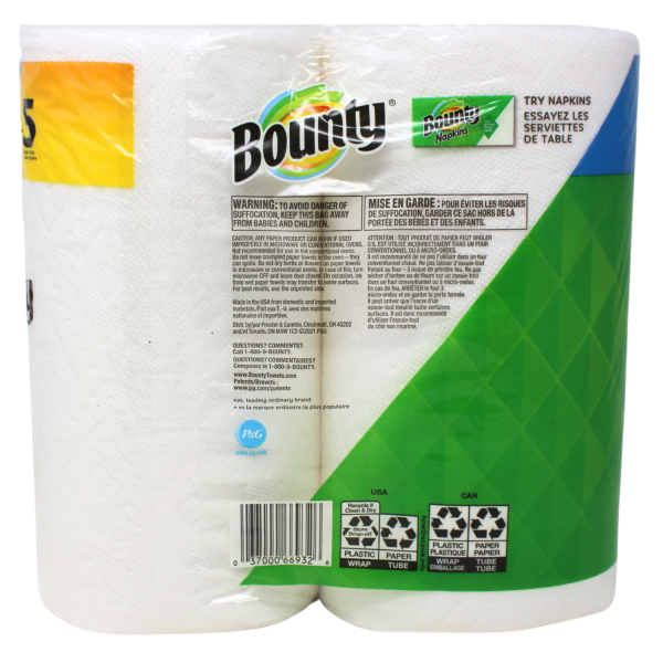 Bounty Paper Towels 2rolls 123 2ply Sheets (B) /6