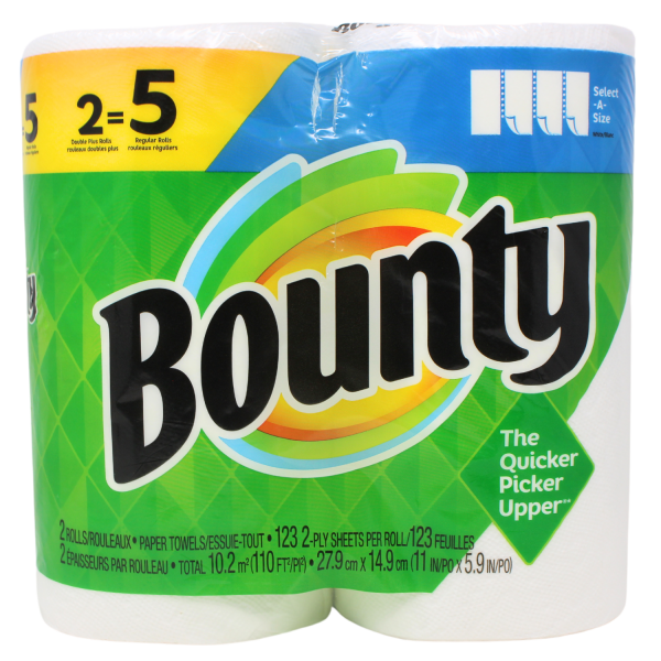 BOUNTY PAPER TOWELS 2ROLLS 123 2PLY SHEETS (B) /6 ()