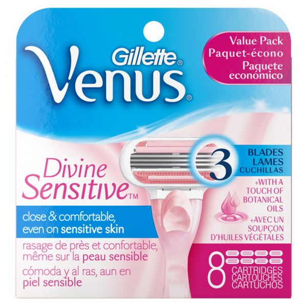 GILLETTE VENUS DIVINE 8CARTS SENSITIVE/3 ()