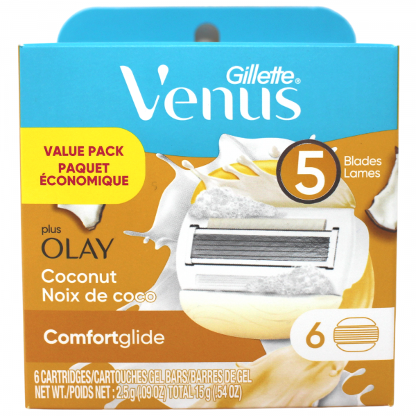 Gillette Venus 6carts Comfortglide +Olay Coconut/
