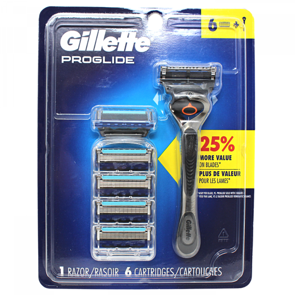 GILLETTE FUSION5 PROGLIDE 1RZR+6CARTS/R ()