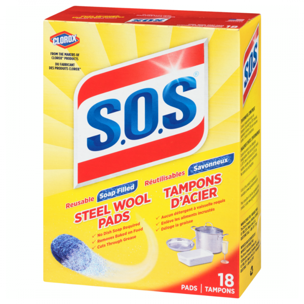 S.O.S 18CT STEEL WOOL PADS (B)/R12 ()
