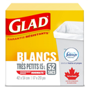GLAD GARBAGE BAGS 52CT WHITE X-SMALL 15L FEBREZE(B)/R13-12 ()