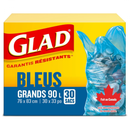 GLAD GARBAGE BAGS 30CT BLUE LARGE 90L(B)/R8-8 ()