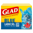 GLAD GARBAGE BAGS 30CT BLUE LARGE 90L(B)/R8-8 ()