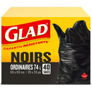 GLAD GARBAGE BAGS 40CT BLACK REG 74L(B)/R8-8 ()