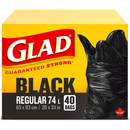 GLAD GARBAGE BAGS 40CT BLACK REG 74L(B)/R8-8 ()