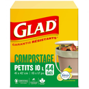 GLAD GARBAGE BAGS 44CT COMPOST SMALL 10L(B)/R10-12 ()