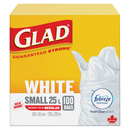GLAD GARBAGE BAGS 100CT WHITE SMALL 25L FEBREZE(B)/8 ()