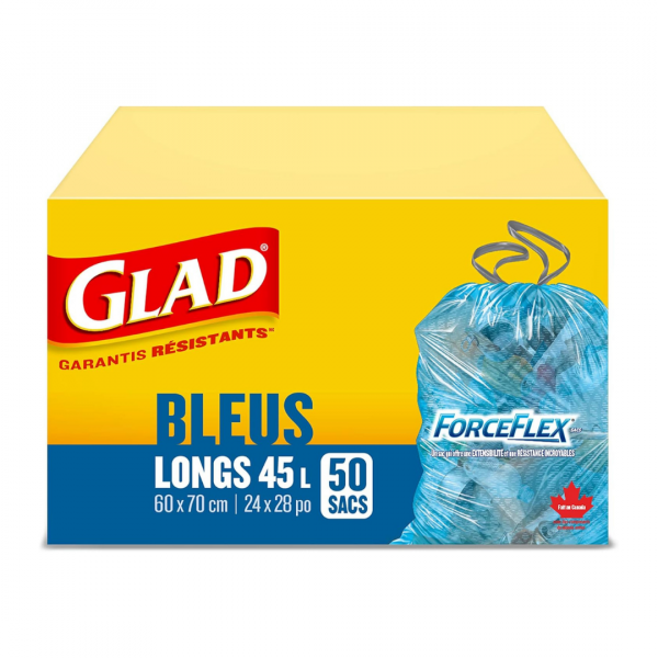 GLAD GARBAGE BAGS 50CT BLUE TALL 45L(B)/R8 ()