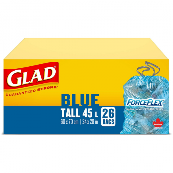 GLAD GARBAGE BAGS 26CT BLUE TALL 45L(B)/12 ()