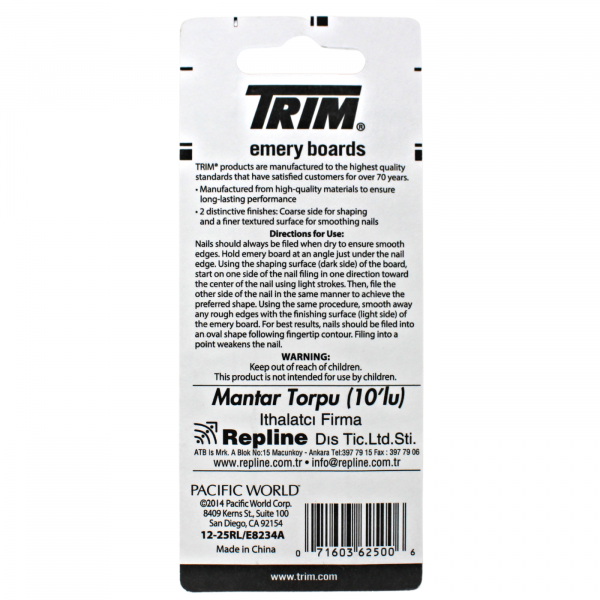 Trim Professional Quality Emery Boards, 144 Pack