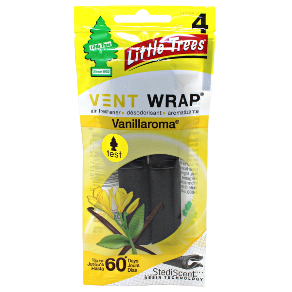 LITTLE TREES VENT WRAP AIR FRESHENER 4CT VANILLAROMA (B) /24 ()
