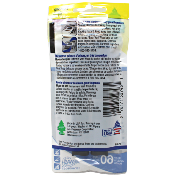 LITTLE TREES VENT WRAP AIR FRESHENER 4CT ODOR ELIMINATOR (B) /24 ()