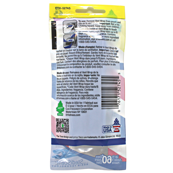LITTLE TREES VENT WRAP AIR FRESHENER 4CT FRESH SHAVE (B) /24 ()