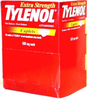 TYLENOL CAPLETS 500GR 2PK X 50 POUCHES