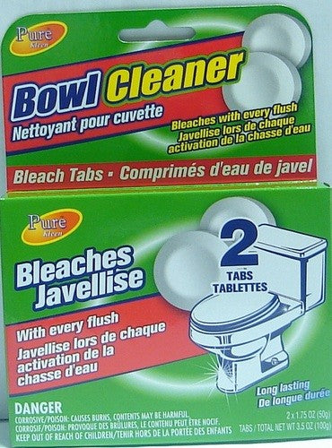 PURE KLEEN TOILET BOWL CLEANER TABS W/BLEACH 2PK X 24