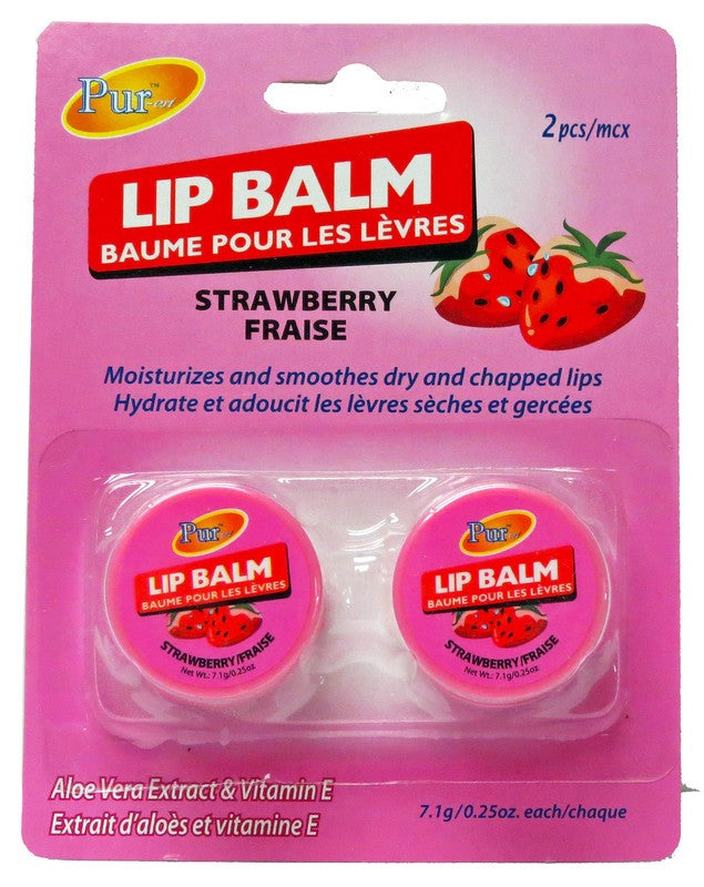 2PK LIP BALM TUBE - STRAWBERRY