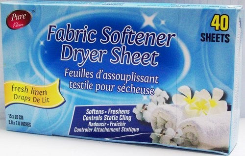 PURE KLEEN FABRIC SOFTENER SHEET-FRESH LINEN 40PKX24..