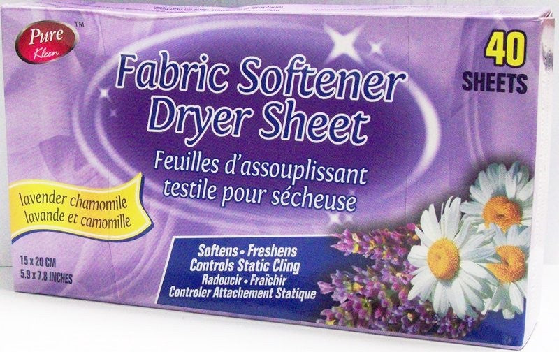PURE KLEEN FABRIC SOFTENER SHEET LAVENDER 40 PK