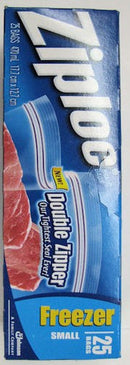ZIPLOC DOUBLE ZIPPER FREEZER SMALL 25BAGS