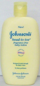 JOHNSON AND JOHNSON BABY LOTION HEAD-TO-TOE FRAGRANCE FREE 9OZ (266ML)