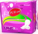 PUREST NIGHT USE SOFT COTTONY COVER MAXI OVERNIGHT SANITARY PADS 8'S