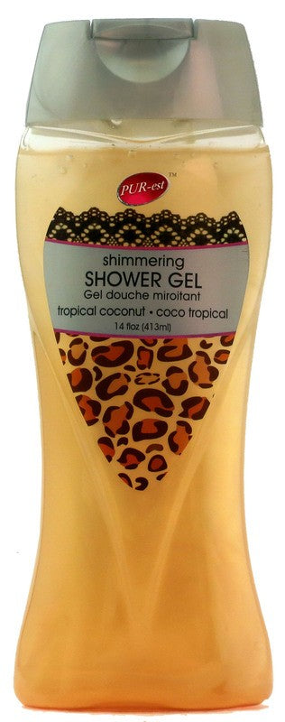 PUR-EST SHIMMERING SHOWER GEL-TROPICAL COCONUT 413ML