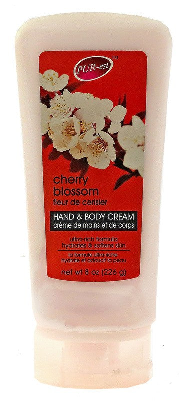 PUR-EST CHERRY BLOSSOM HAND & BODY CREAM 8OZ 226GR X 12..