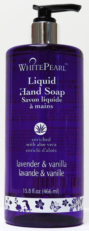 WHITE PEARL LIQUID SOAP-LAVENDER & VANILLA 15.8OZ 466ML X 12..