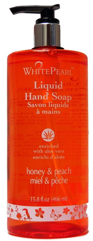 WHITE PEARL LIQUID SOAP-HONEY & PEACH 15.8OZ 466ML X 12..