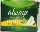 ALWAYS ULTRA THIN REG W/FW 18PK