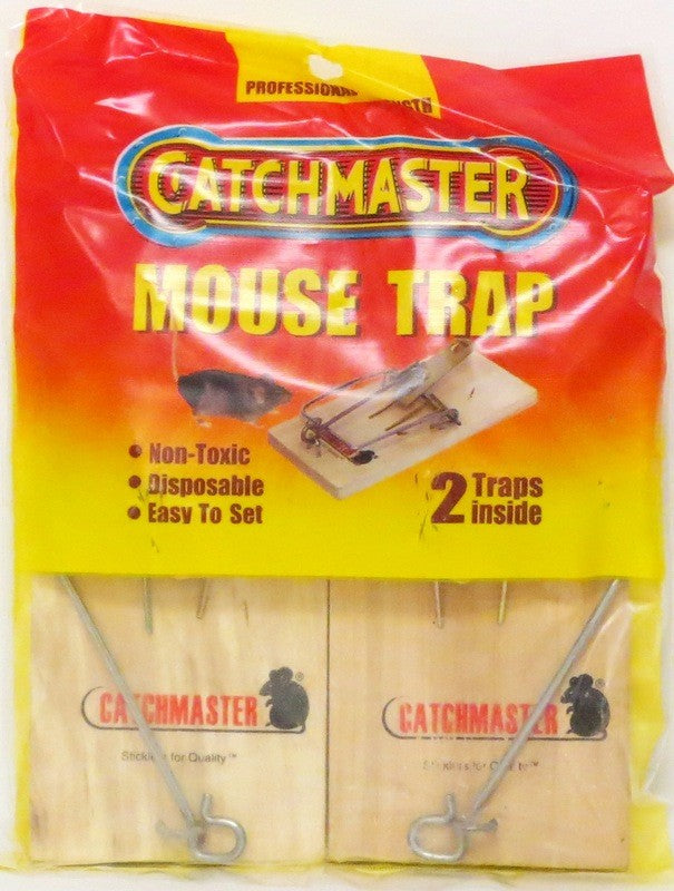 CATCH MASTER WOODEN MOUSE TRAPS 2PK