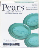 PEARS SOAP OIL CLEAR GREEN 75G X 3 BARS