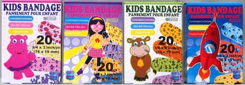 INSTANT AID KIDS BANDAGES ASST PRINTS 20 PK