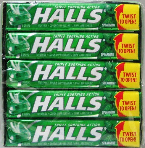 HALLS DROPS 9 PACK-SPEARMINT (312546050785)