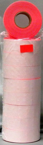 PRICE GUN STICKER (PLAIN) RED BLANK 9 ROLLS