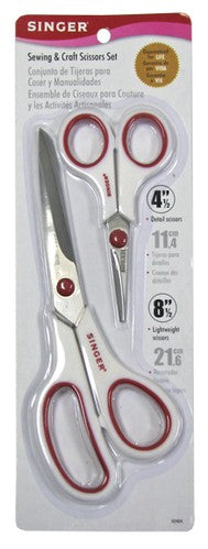 SINGER CRAFT SCISSORS SET WITH RED & WHITE 8.5 INCHES