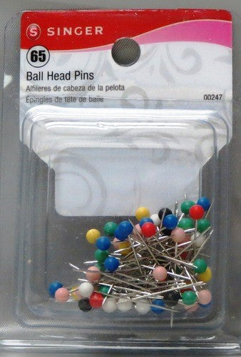 SINGER 65 BALL HEAD STRAIGHT PINS - SIZE 17, 1-1/16" - STEEL....