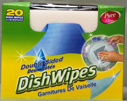 PURE KLEEN DISH WIPES DOUBLE SIDED 20CT