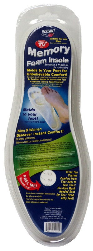 INSTANT AID MEMORY FOAM INSOLES MEN & WOMEN