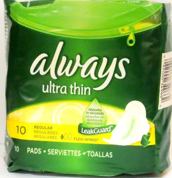 ALWAYS ULTRA THIN REG W/FW 10PK