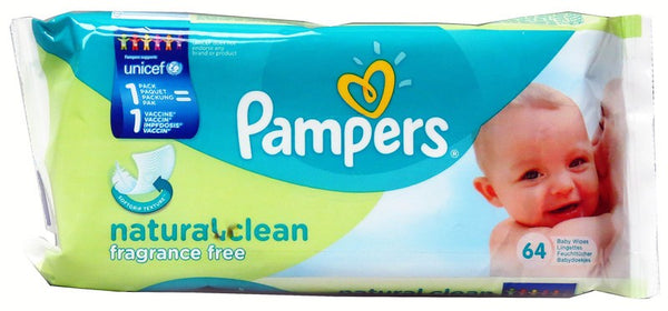 PAMPERS BABY WIPES NATURAL CLEAN 64CT ..