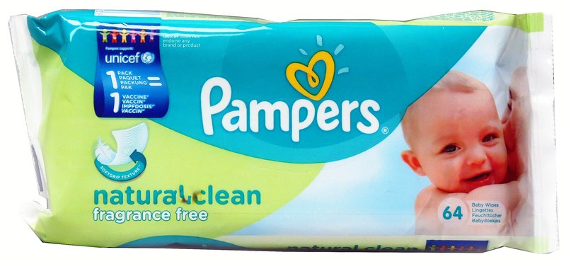 PAMPERS BABY WIPES NATURAL CLEAN 64CT ..