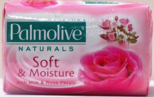 PALMOLIVE SOFT & MOISTURE BAR WITH MILK & ROSE PETALS 80G 3PK