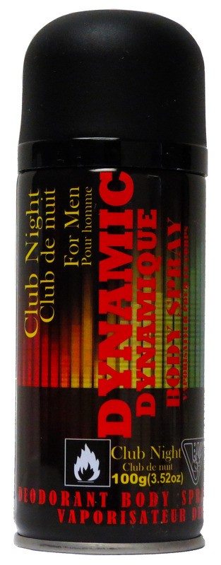 DYNAMIC BODY SPRAY FOR MEN CLUB NIGHT 100G X 12..